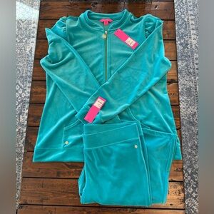 NWT Lilly Pulitzer Velour Track Suit XL